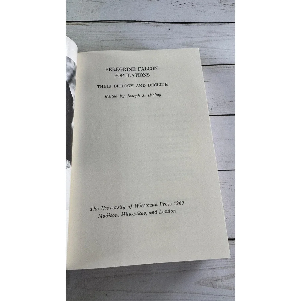 Peregrine Falcon Populations Hickey 1969 Biology Decline Wisconsin Press